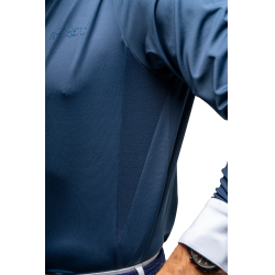 Wedstrijdpolo Flags & Cup heren Wako lange mouwen Marine Marineblauw