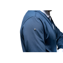 Wedstrijdpolo Flags & Cup heren Wako lange mouwen Marine Marineblauw