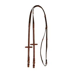 Nylon teugels met leren gespen Acavallo Cognac Bruin