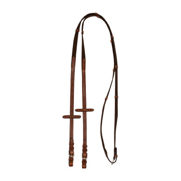 Nylon teugels met leren gespen Acavallo Cognac Bruin