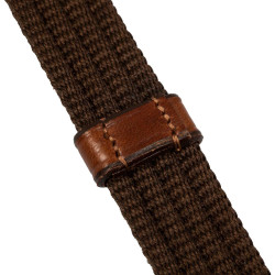 Nylon teugels met leren gespen Acavallo Cognac Bruin