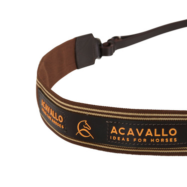 Eenvoudige borsttuig met elastische band Acavallo Donkerbruin