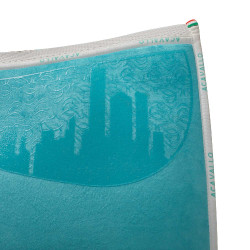 Zadeldoek speciale editie DS CW-3DS louvre & bamboe met siliconen grip Acavallo Lichtblauw