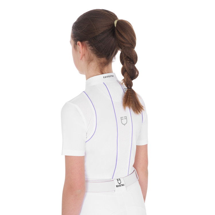 Getailleerd wedstrijdshirt voor meisjes met knopen Equestro Getailleerd wedstrijdshirt voor meisjes met knopen Equestro