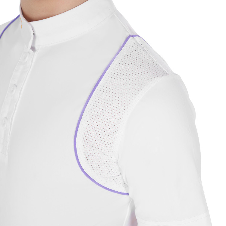 Getailleerd wedstrijdshirt voor meisjes met knopen Equestro Getailleerd wedstrijdshirt voor meisjes met knopen Equestro