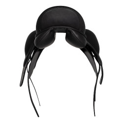 Dressuurzadel van gevoerd leer Equestro Zwart