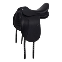 Dressuurzadel met afneembare kniewrongen Equestro Zwart Dressuurzadel met afneembare kniewrongen Equestro Zwart