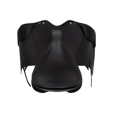Dressuurzadel met afneembare kniewrongen Equestro Zwart