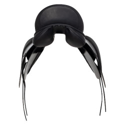 Dressuurzadel met afneembare kniewrongen Equestro Zwart