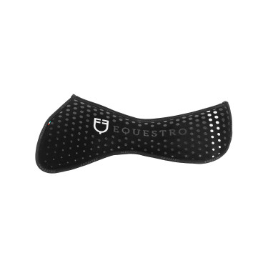 Memory foam mat met siliconen grip en wit Equestro-logo Zwart