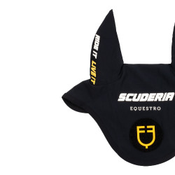 Orenbeschermers Scuderia Equestro van technische stof met klittenbandsluiting Zwart