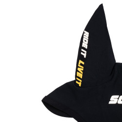 Orenbeschermers Scuderia Equestro van technische stof met klittenbandsluiting Zwart