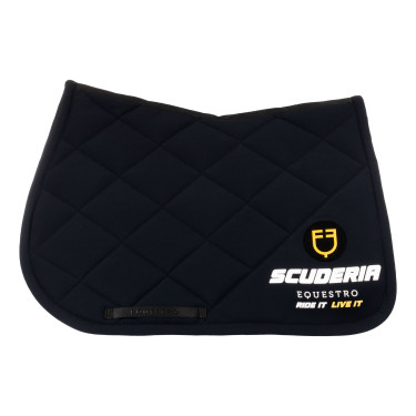 Springzadeldoek Scuderia Equestro van technisch Equestro-stof Zwart