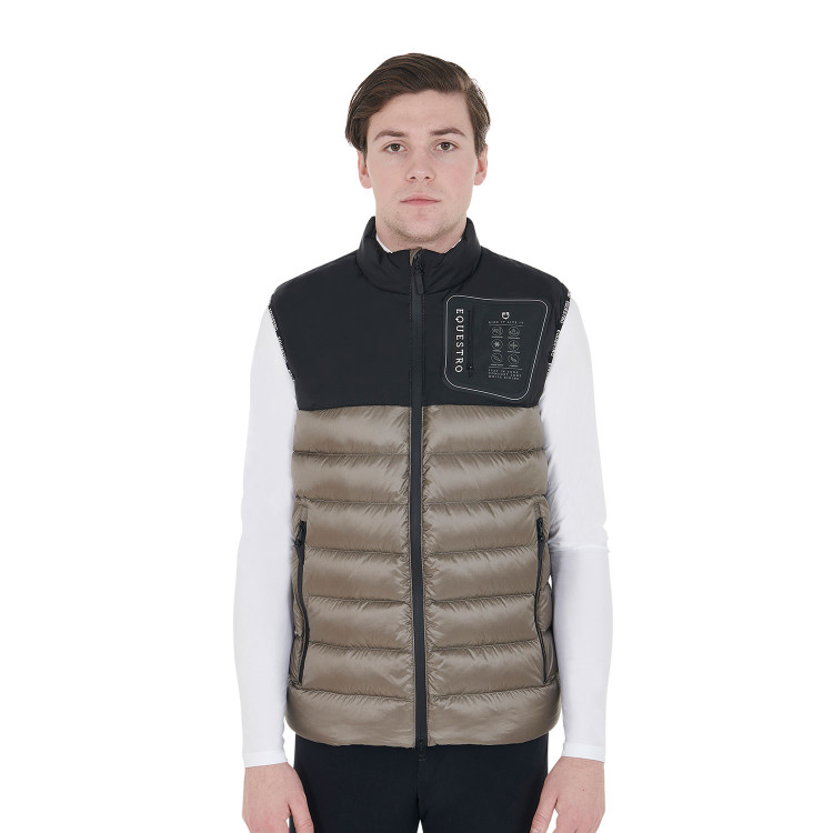 Herenbodywarmer in bimateriaal met siliconen patch Equestro Herenbodywarmer in bimateriaal met siliconen patch Equestro
