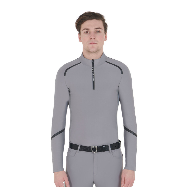 Trainingspolo met lange mouwen voor heren, slim fit Equestro