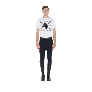 Heren T-shirt met aansluitende snit en paardenprint Equestro Heren T-shirt met aansluitende snit en paardenprint Equestro