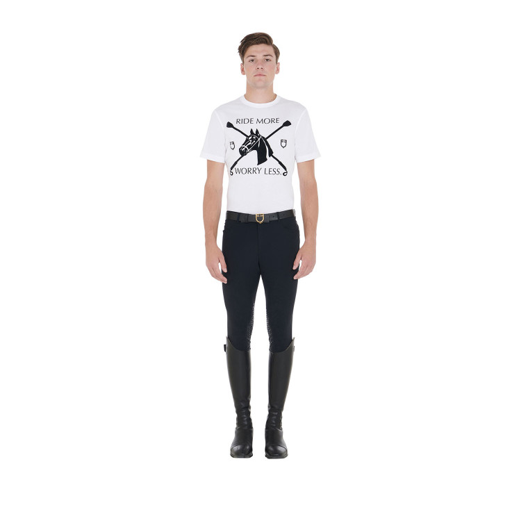 Heren T-shirt met aansluitende snit en paardenprint Equestro Heren T-shirt met aansluitende snit en paardenprint Equestro