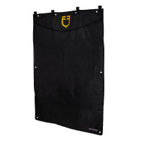 Lang box gordijn met geborduurd logo Equestro Zwart