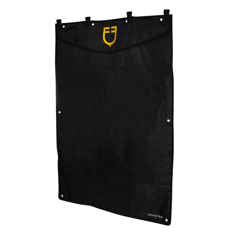 Lang box gordijn met geborduurd logo Equestro