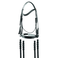 Bride de dressage en cuir avec pierres JM