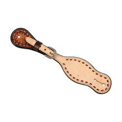 Tweekleurige western sporenriem Pool's Hazelnoot / naturel Bruin