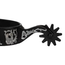 Éperons Metalab pour reining avec motifs de fleurs Pool's