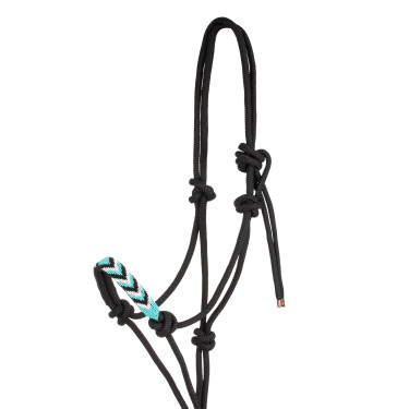 Touwhalster met versieringen en leadrope Pool's Zwart