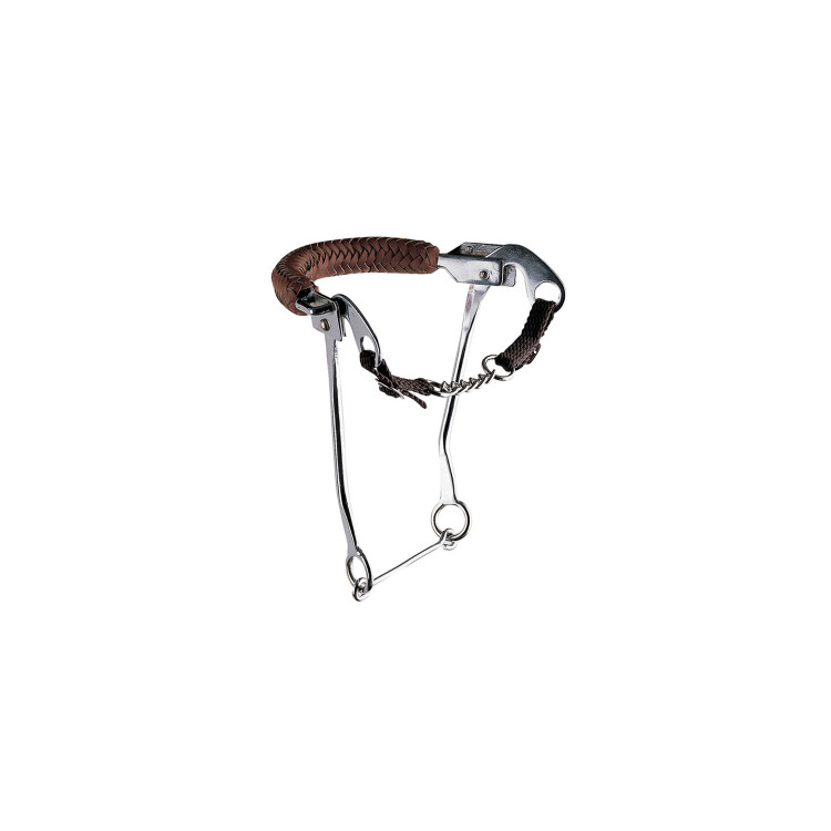 Hackamore inox met lederen gevlochten neusriem Pool's