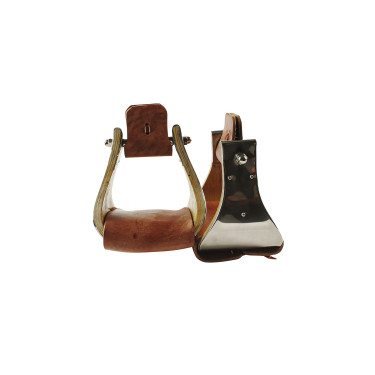Westernschoenen van hout met metalen voetsteun van 5 inch Pool's, gemaakt in de VS Westernschoenen van hout met metalen voetsteun van 5 inch Pool's, gemaakt in de VS