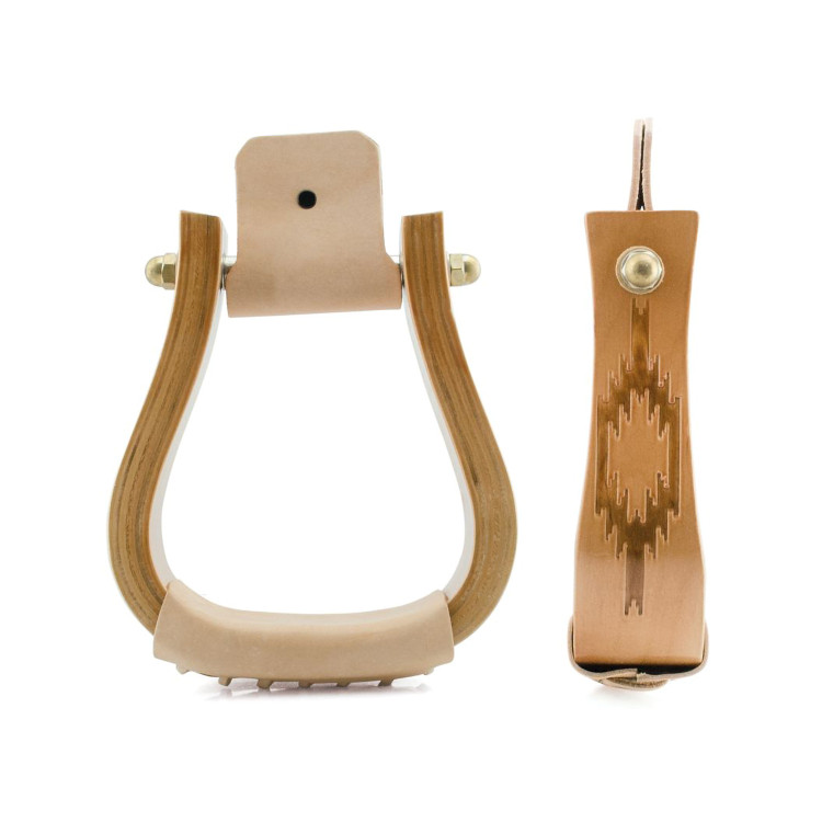 Western stijgbeugels van hout met Navajo-design Pool's