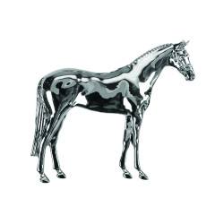Zilverkleurig paardmodel staand paard Umbria Equitazione