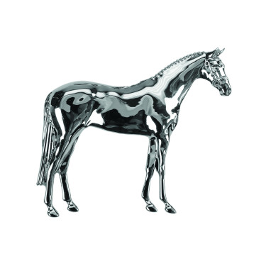 Zilverkleurig paardmodel staand paard Umbria Equitazione