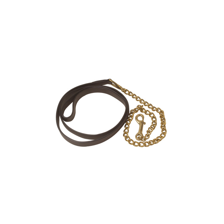 Lange lederen lijn met ketting Umbria Equitazione