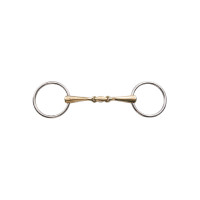 Mors double brisure à anneaux libres avec embouchure courbée 16 mm Umbria Equitazione