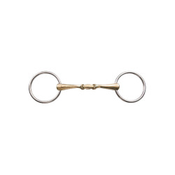 Dubbel gebroken bit met losse ringen en gebogen mondstuk 16 mm Umbria Equitazione