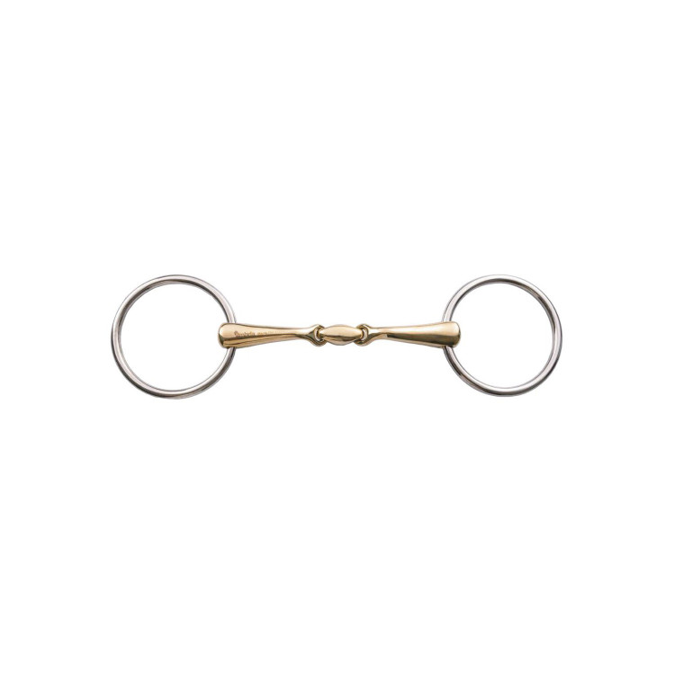 Dubbel gebroken bit met losse ringen en gebogen mondstuk 16 mm Umbria Equitazione Dubbel gebroken bit met losse ringen en gebogen mondstuk 16 mm Umbria Equitazione