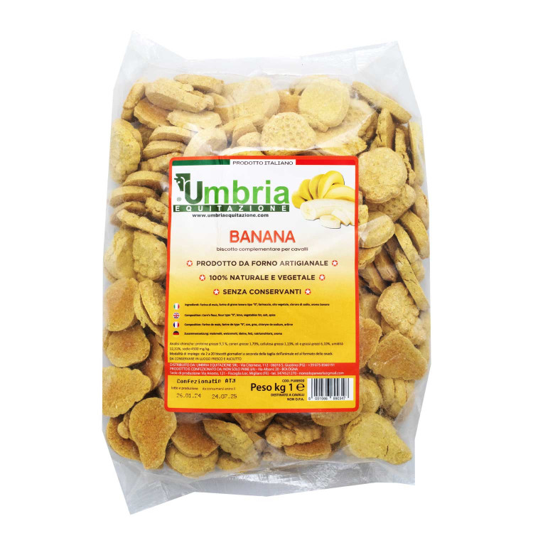Crunchies voor paarden met banaan 930g Umbria Equitazione