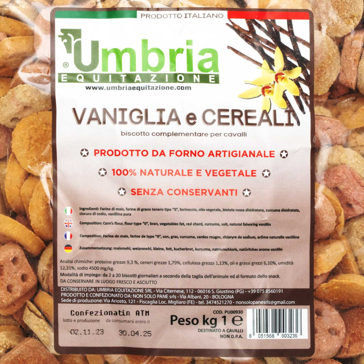 Crunchies voor paarden vanille & granen 930g Umbria Equitazione Crunchies voor paarden vanille & granen 930g Umbria Equitazione
