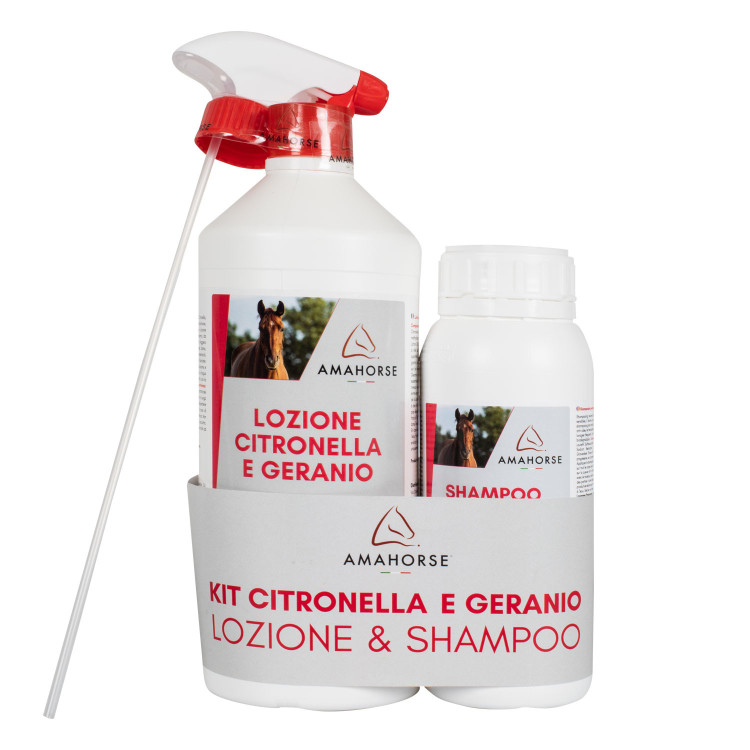 Kit lotion citronella & geranium 1L + shampoo citronella 500ml Umbria Equitazione Kit lotion citronella & geranium 1L + shampoo citronella 500ml Umbria Equitazione