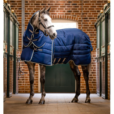 Couverture Horseware Rambo Optimo Stable Plus 400g Marine / beige / bleu / marine