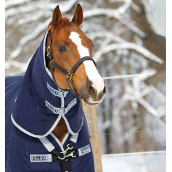 Horseware Rambo Original 200g deken met Leg Arches Marine / zilver Blauw Horseware Rambo Original 200g deken met Leg Arches Marine / zilver Blauw