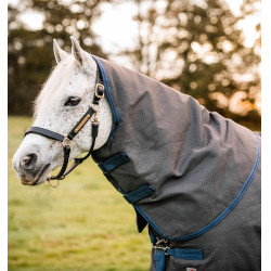 Horseware Rhino Hexstop Plus Vari-Layer Turnout 250g Deken Grijs / indigo