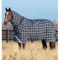 Horseware Rhino Plus Turnout 0g Deken Marine met ruitjes / indigo Marineblauw
