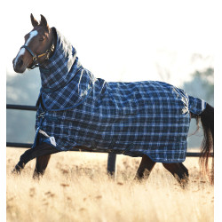 Horseware Rhino Plus Turnout 0g Deken Marine met ruitjes / indigo Marineblauw
