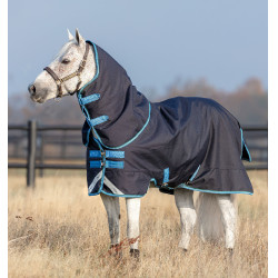Horseware Amigo Bravo 12 Plus Pony deken met halsdeken 250g Marine / turquoise Blauw