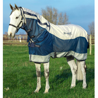 Buitendeken Horseware Rambo® Summer 0g disc met voering 100g Marine / grijs Blauw