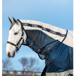 Buitendeken Horseware Rambo® Summer 0g disc met voering 100g Marine / grijs Blauw