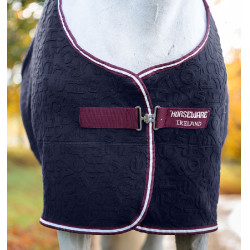 Polar fleece deken Horseware met reliëf Jersey HW-print marineblauw