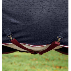 Polar fleece deken Horseware met reliëf Jersey HW-print marineblauw