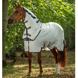 Rambo Natura Summer 0g vliegendeken met halsstuk Horseware Wit / marineblauw